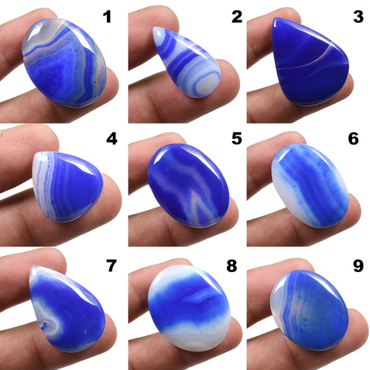 Royal Blue Botswana Agate Cabochons – Beautiful Agate Gemstones