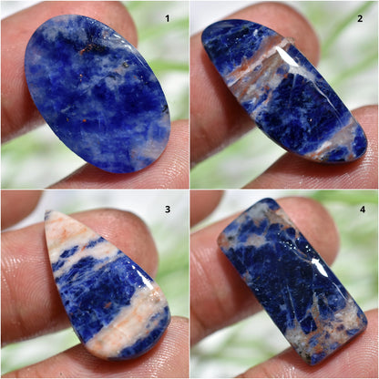 Blue Sodalite Gemstone Cabochons - Designer Loose Stones