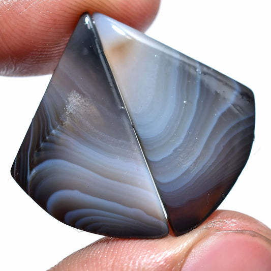 Black Banded Agate Matched Pair