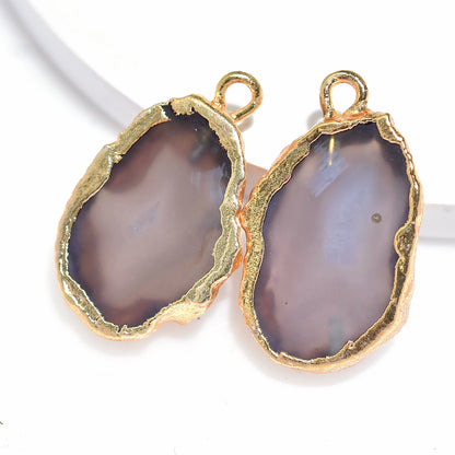 Geode Druzy Agate Gold Electroplated Earring Set