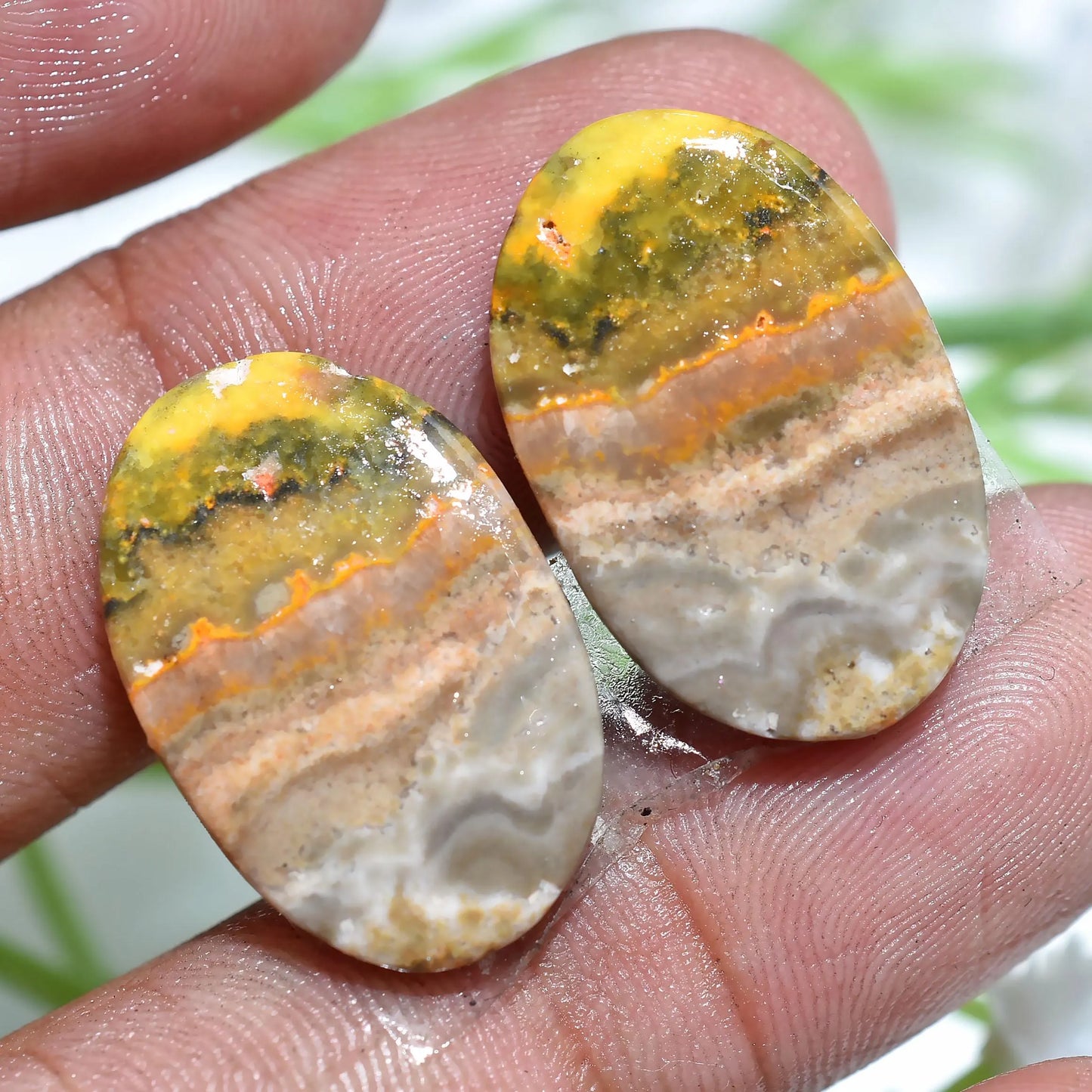 High-Quality Bumble Bee Jasper Cabochon - Loose Gemstones