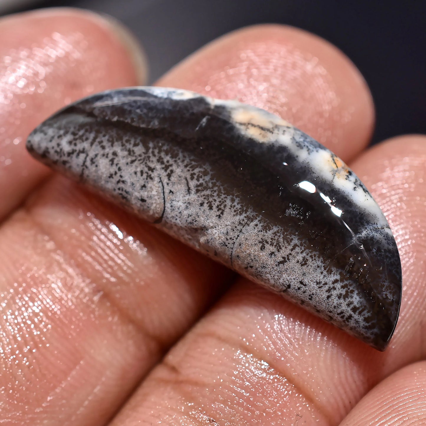 Natural Dendrite Opal Cabochon - Fancy Shaped Stone