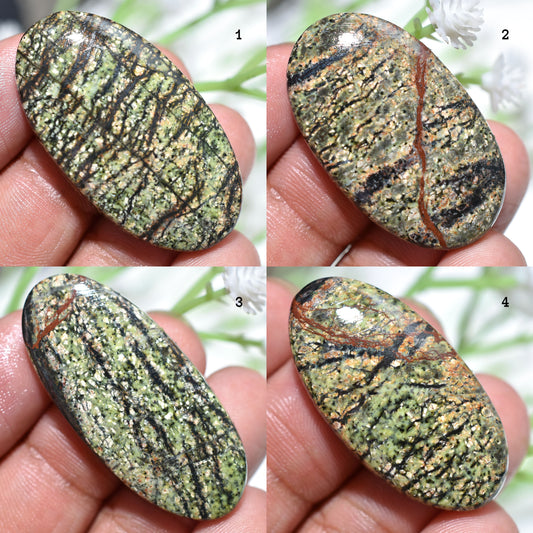 Green Lizard Skin Jasper Cabochon - Loose Gemstone