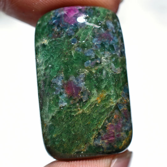 Ruby Fuchsite Cabochon - Rectangle Ruby In Fuchsite Gemstone 17x29x3mm