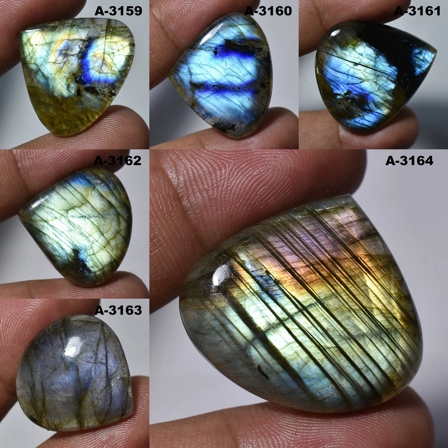 Multi Flashy Labradorite Cabochon - Pear Shape Gemstone