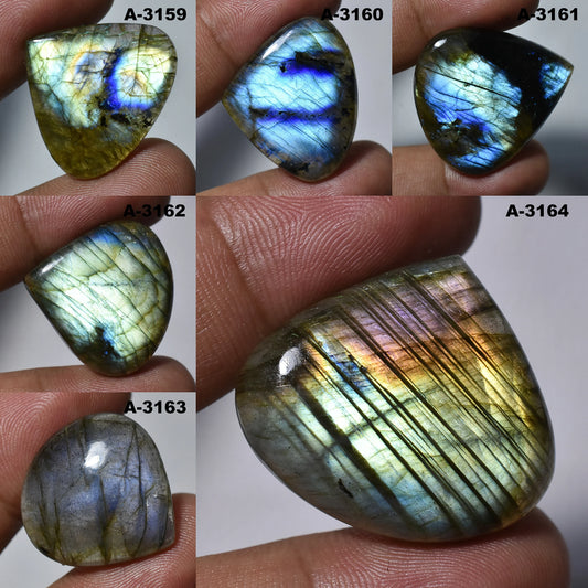 Multi Flashy Labradorite Cabochon - Pear Shape Gemstone