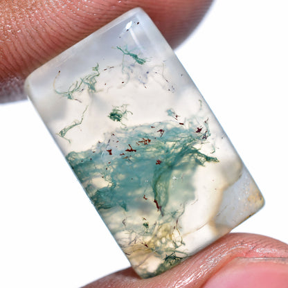 Dark Green Moss Agate Cabochon - Unique Loose Gemstone