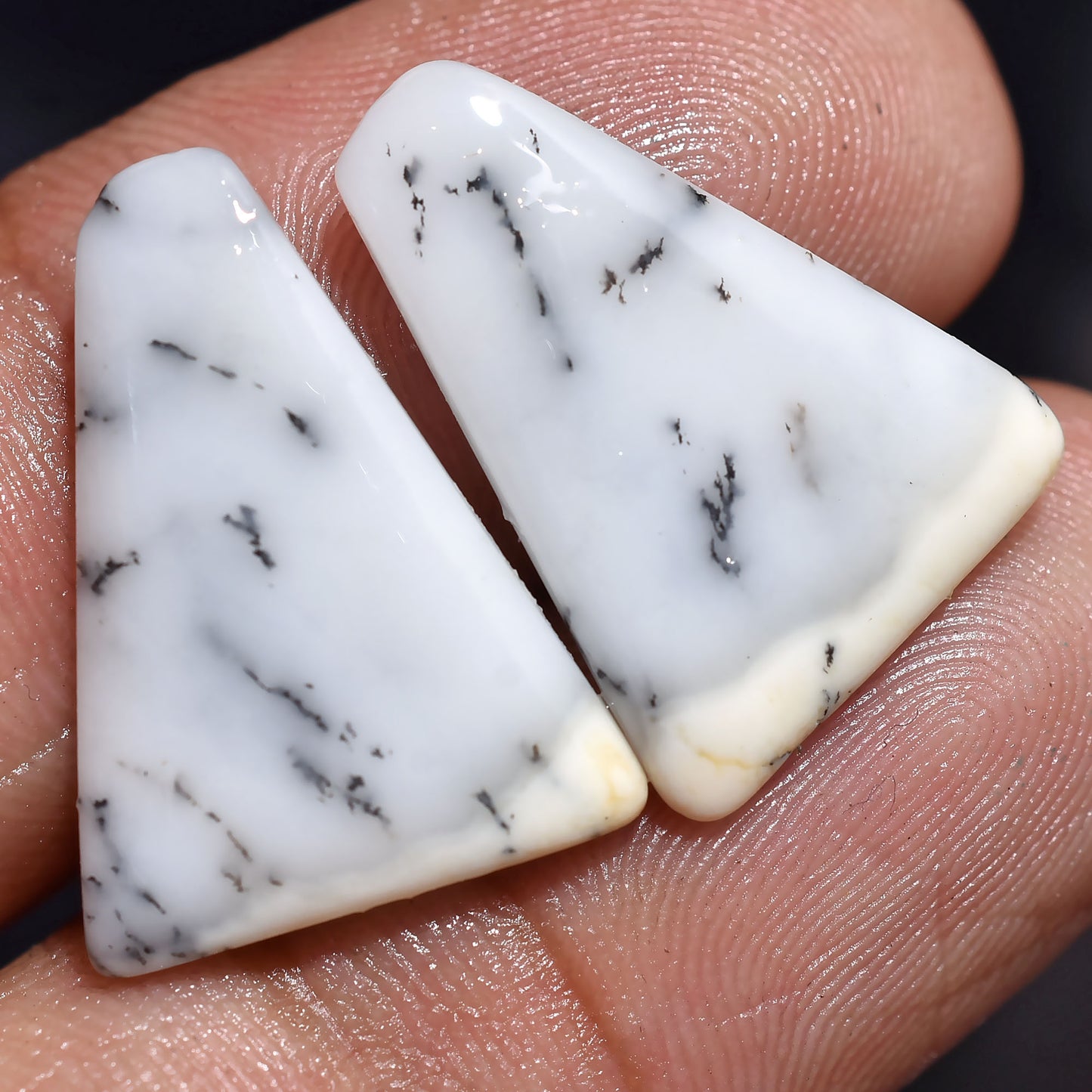 AAA Quality Dendrite Opal Crystal Pair - Matching Gemstone Earrings Set