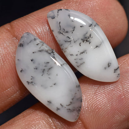 AAA Quality Dendrite Opal Crystal Pair - Matching Gemstone Earrings Set