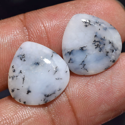 AAA Quality Dendrite Opal Crystal Pair - Matching Gemstone Earrings Set