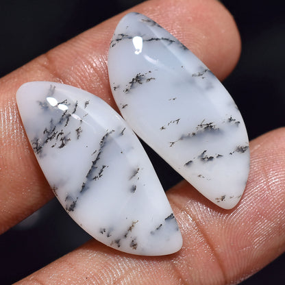 AAA Quality Dendrite Opal Crystal Pair - Matching Gemstone Earrings Set