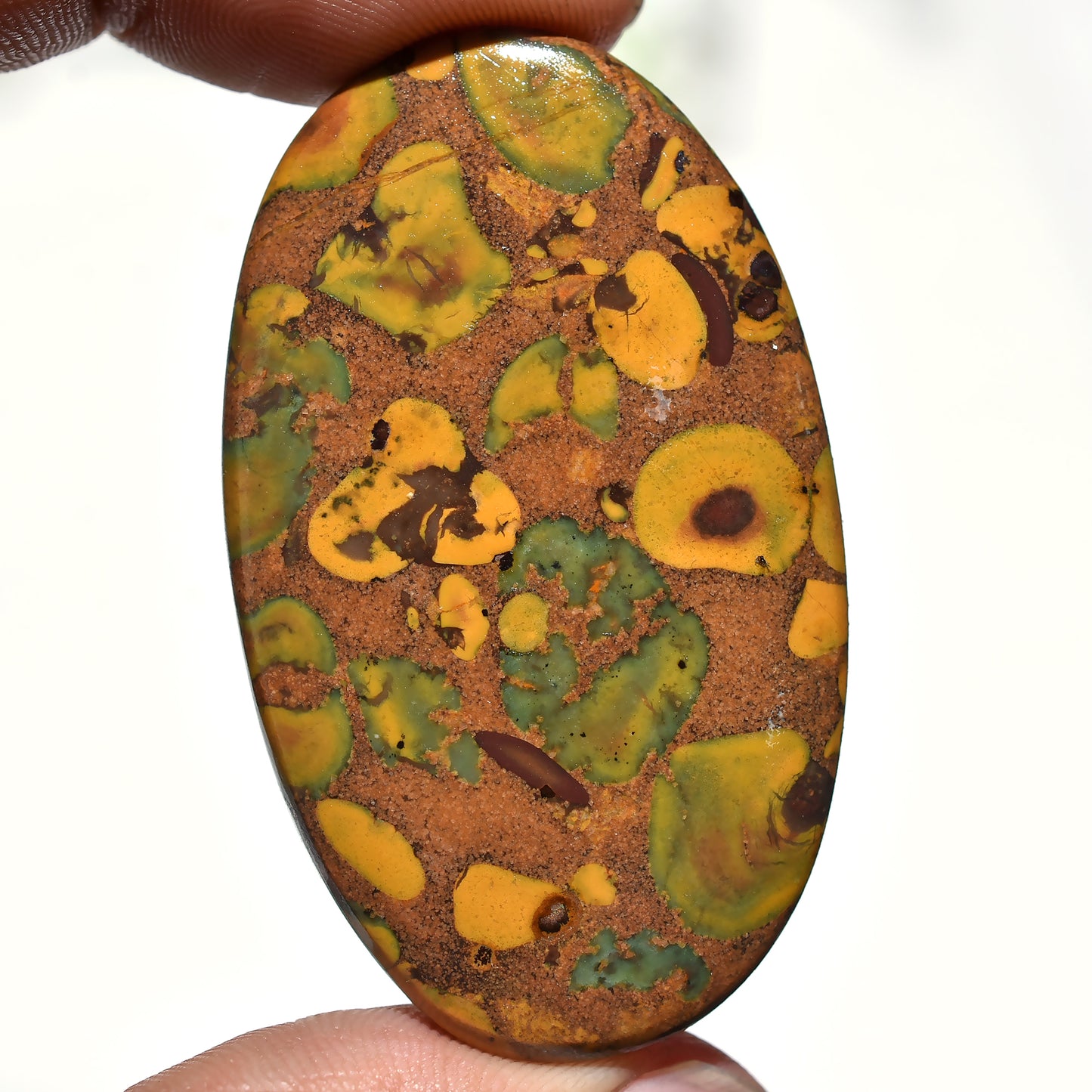 Natural Fruit Jasper Cabochon - Oval Loose Gemstone for Handmade Jewelry Making