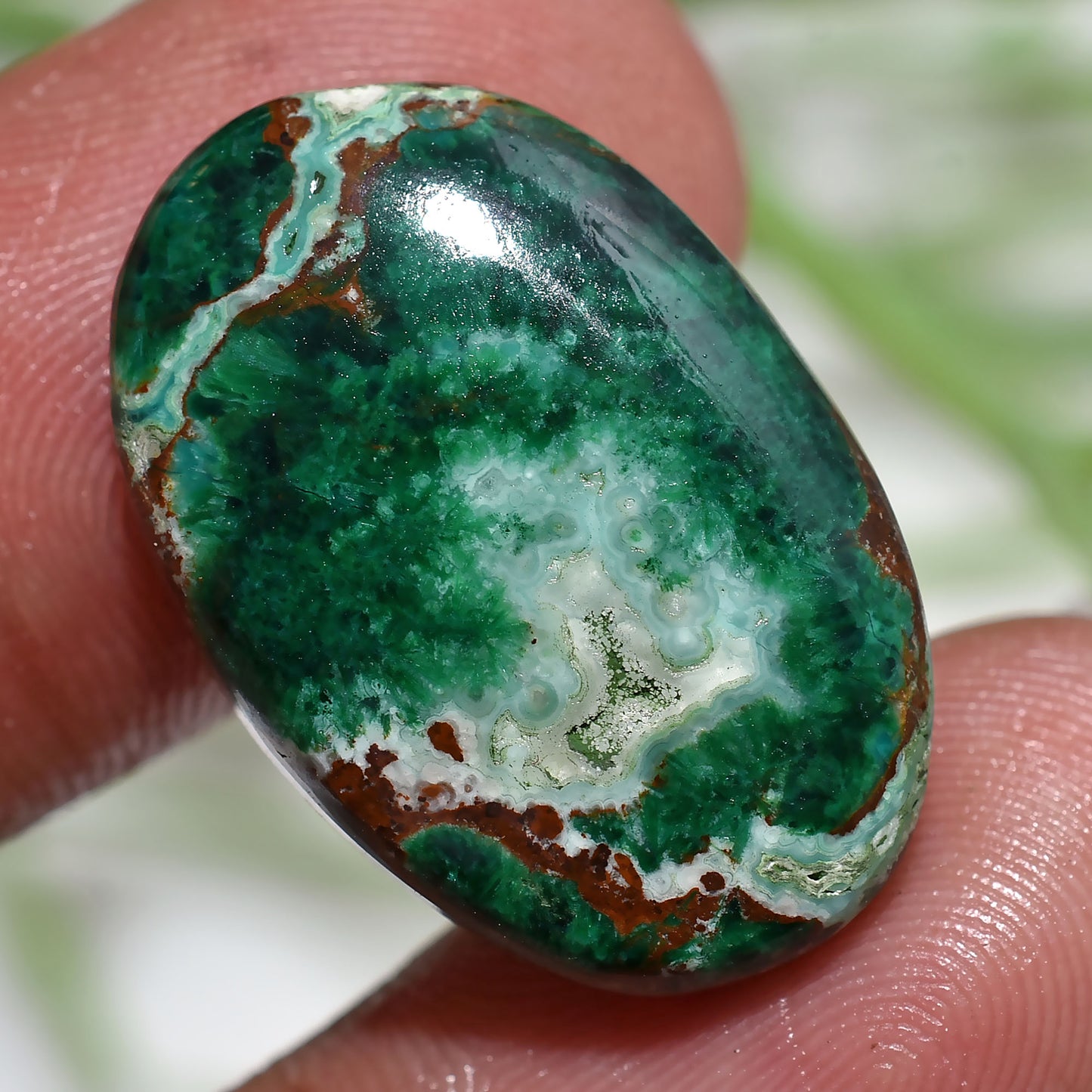 Unique Chrysocolla Cabochon - Natural Oval Druzy Loose Stone for Custom Jewelry