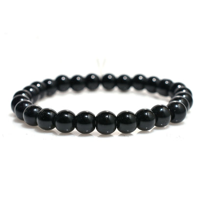 Black Obsidian Bracelet For Root Chakra, Grounding Energy, Protection & Meditation