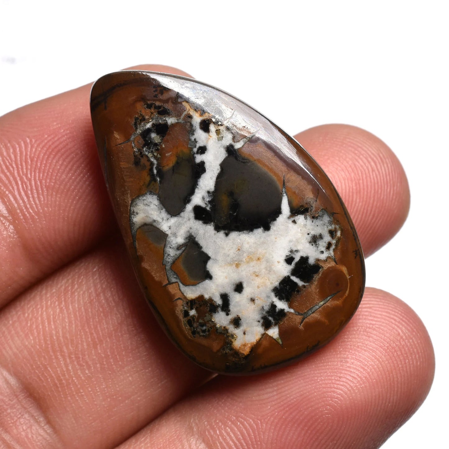 Natural Septarian Slice - Black Dragon Stone Cabochon for Pendants & Jewelry