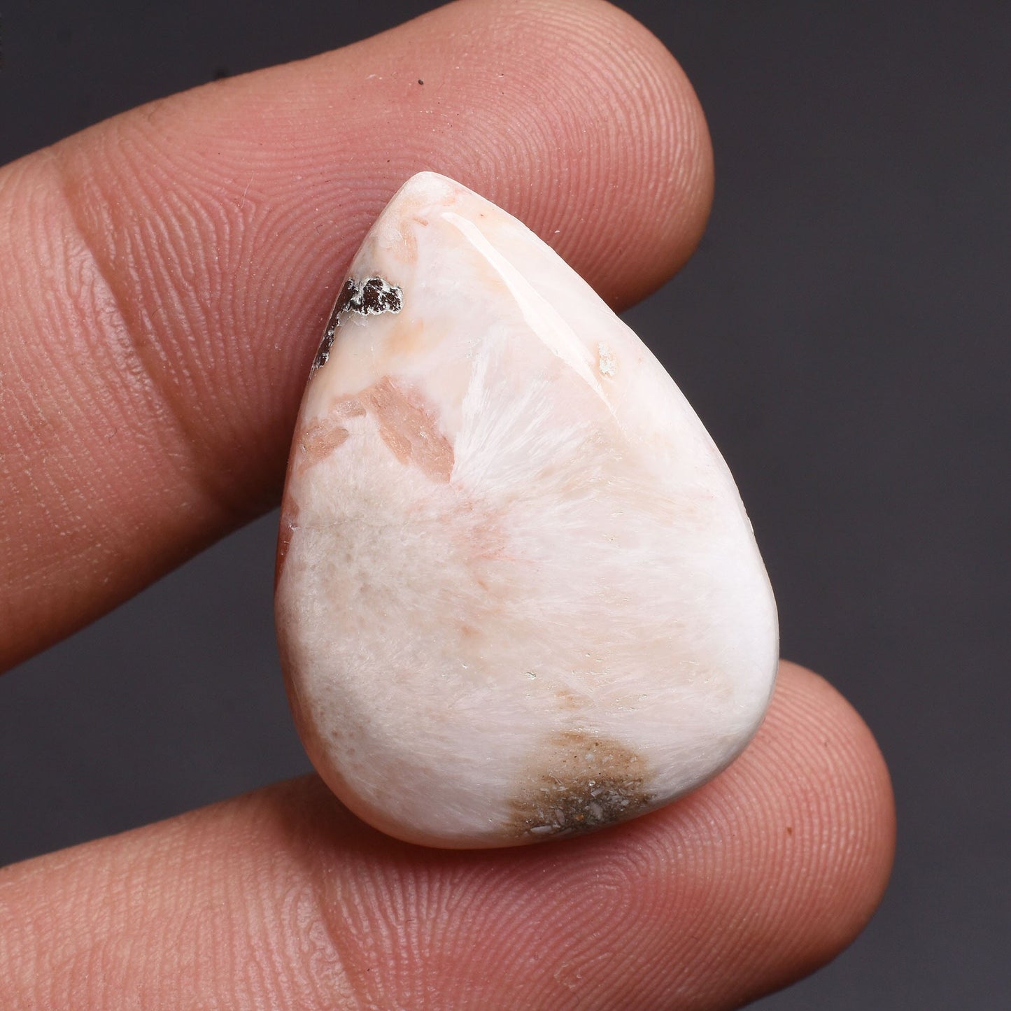 Natural Pink Scolecite Cabochon – Smooth Gemstone