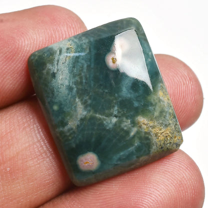 Natural Ocean Jasper Cabochon - Green Chakra Gemstone