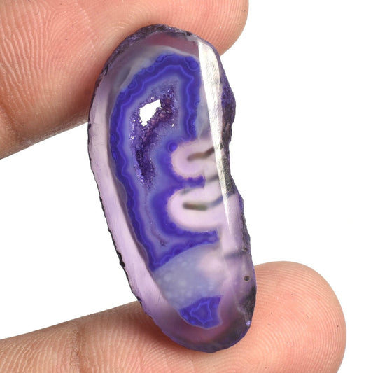 Purple Window Druzy Stone - Fancy Shape, Crystal Agate