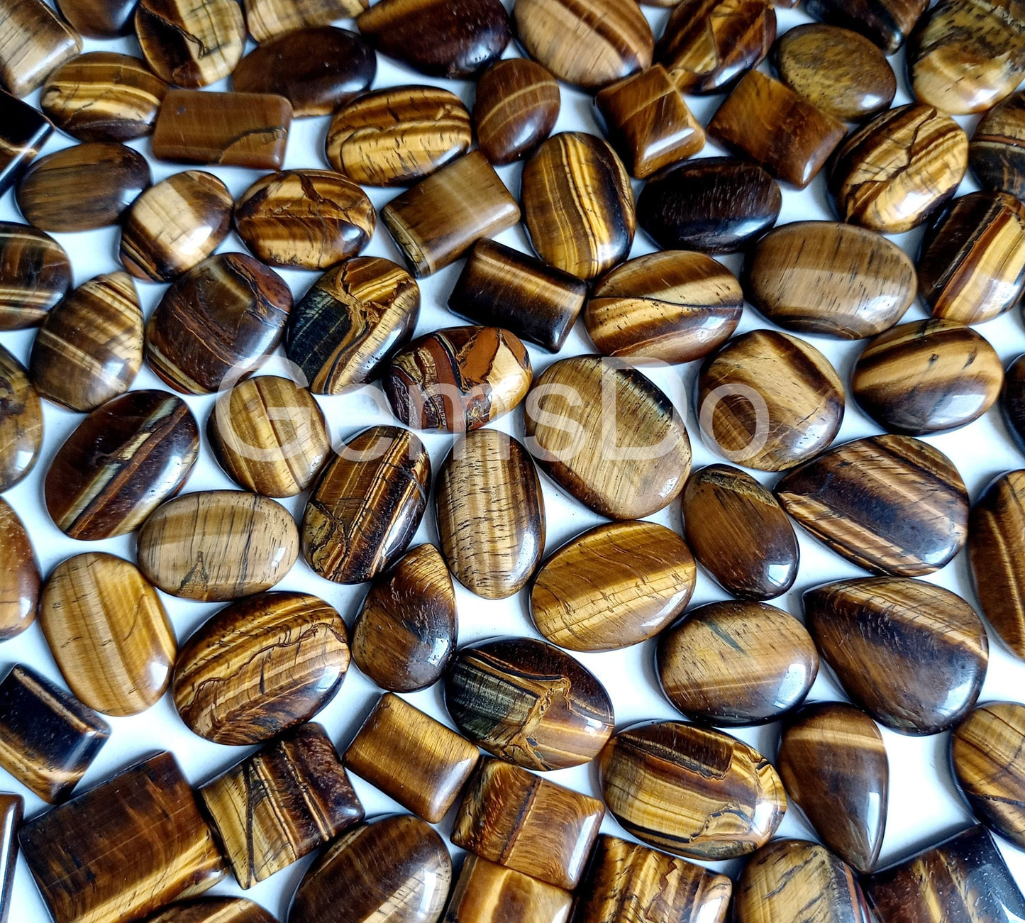 Wholesale Tiger Eye Gemstones Lot, Loose Natural Cabochons for Jewelry