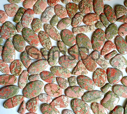 Natural Unakite Gemstone Lot - Smooth Cabochons for Jewelry Making, Bulk Plain  Gemstones, Great Value Wholesale