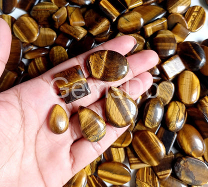 Wholesale Tiger Eye Gemstones Lot, Loose Natural Cabochons for Jewelry