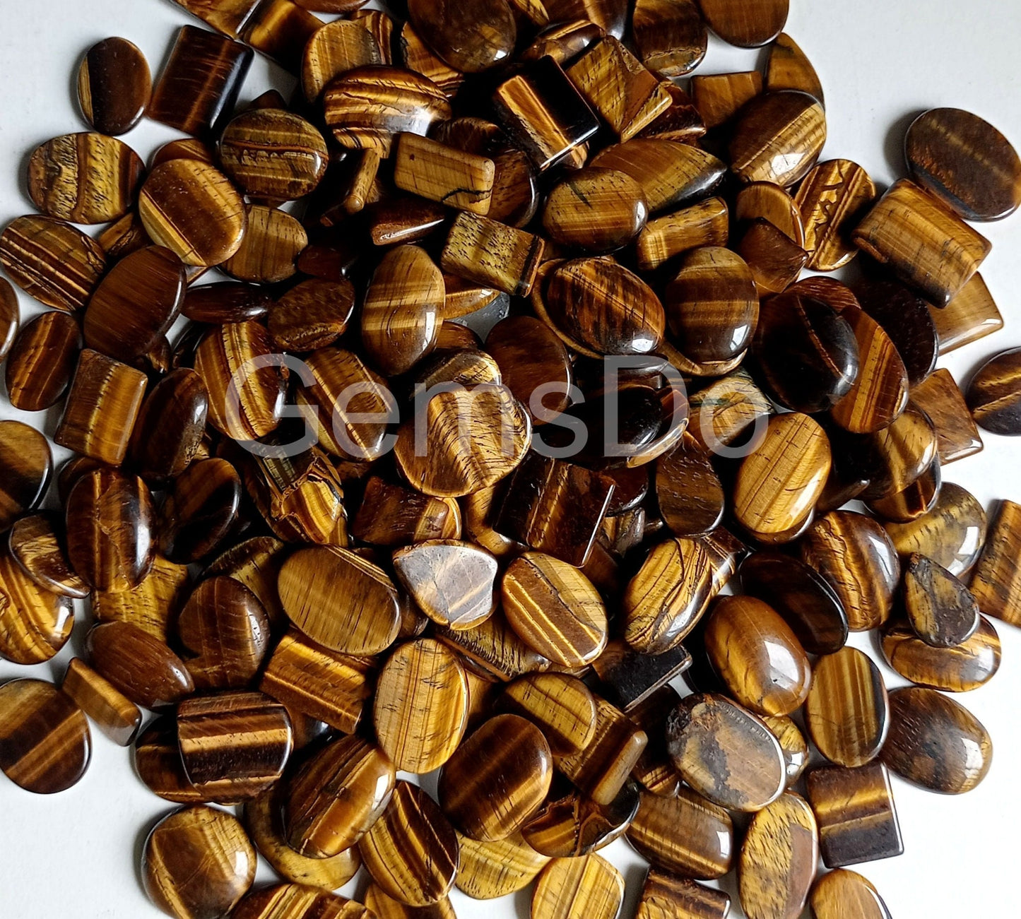 Wholesale Tiger Eye Gemstones Lot, Loose Natural Cabochons for Jewelry