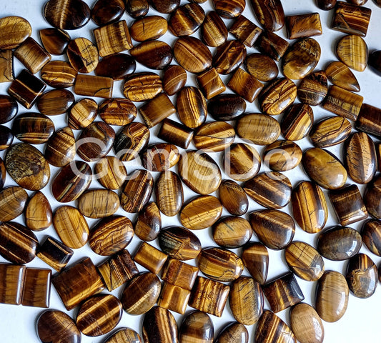 Wholesale Tiger Eye Gemstones Lot, Loose Natural Cabochons for Jewelry