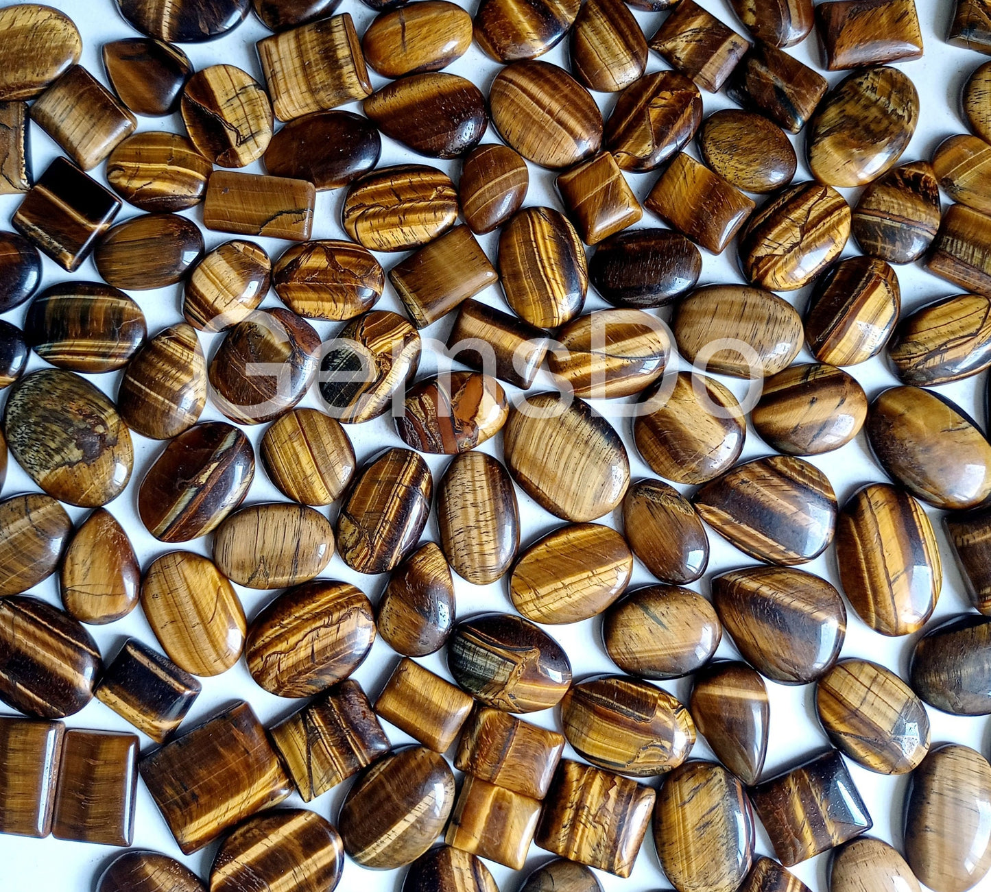 Wholesale Tiger Eye Gemstones Lot, Loose Natural Cabochons for Jewelry