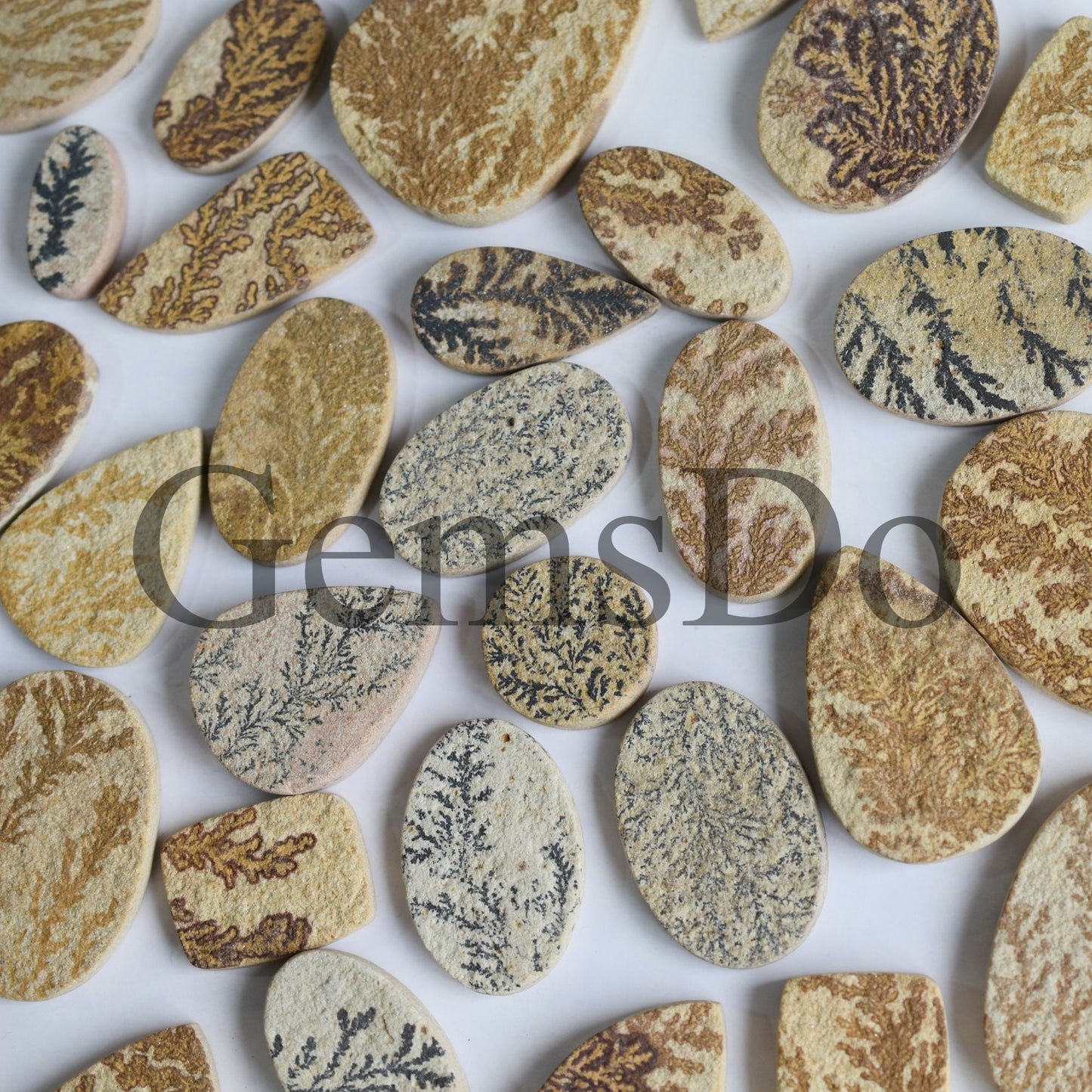 Wholesale Psilomelane Dendrite Cabochons, Natural Loose Gemstones for Jewelry