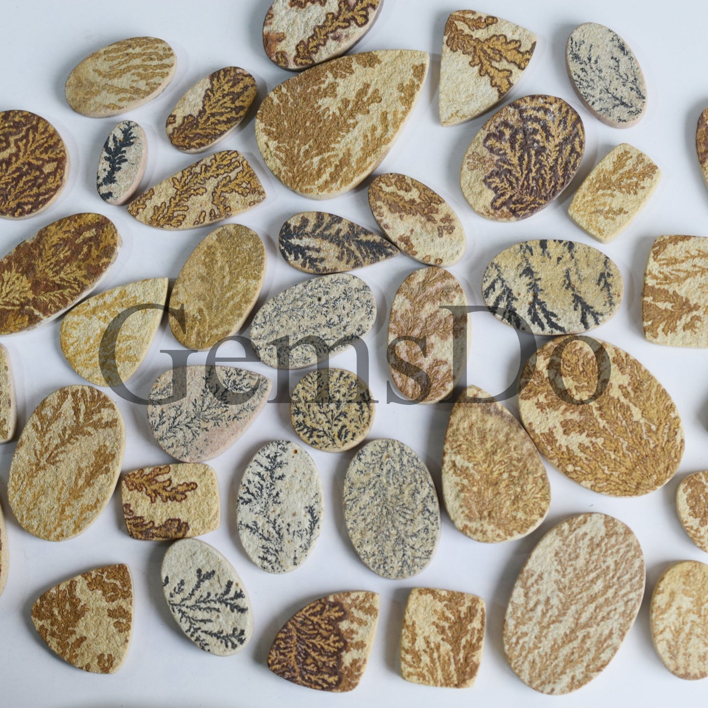 Wholesale Psilomelane Dendrite Cabochons, Natural Loose Gemstones for Jewelry