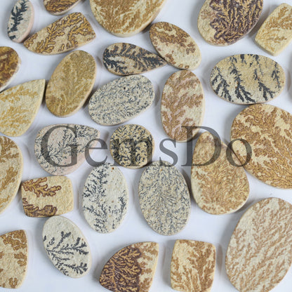 Wholesale Psilomelane Dendrite Cabochons, Natural Loose Gemstones for Jewelry