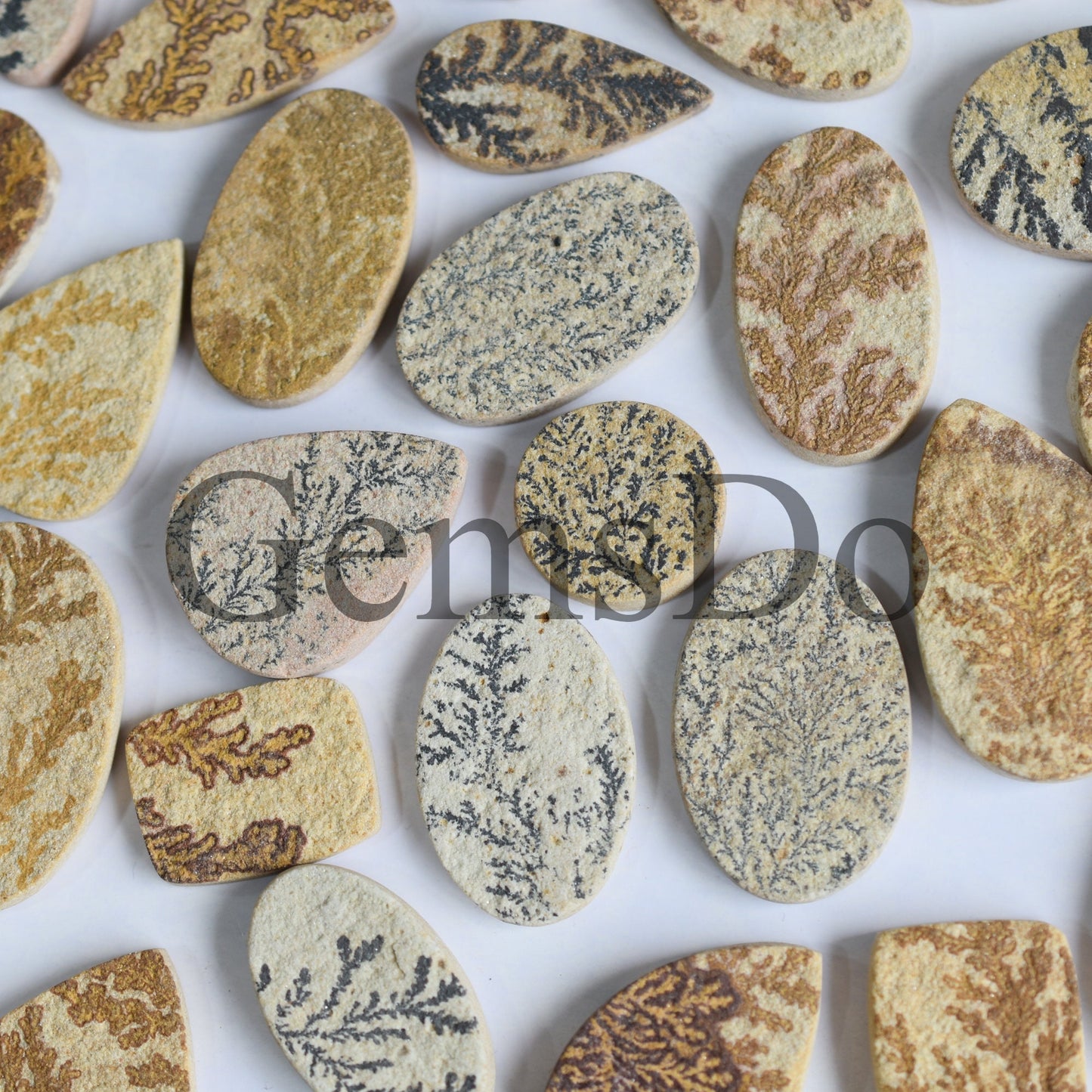 Wholesale Psilomelane Dendrite Cabochons, Natural Loose Gemstones for Jewelry