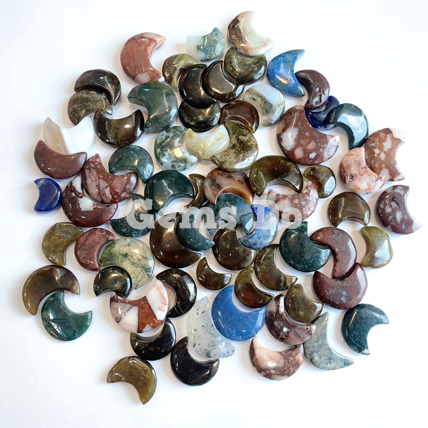 Wholesale Crescent Moon Cabochon Lot, Multi Half Moon Bulk Gemstone