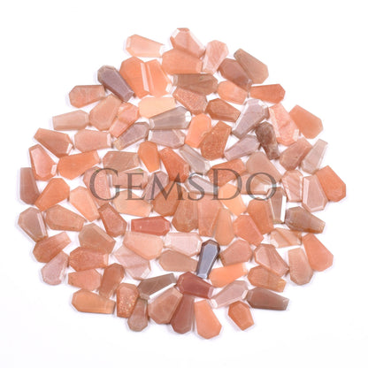 Bulk Price Peach Moonstone Lot, Faceted Coffin Gemstones for Jewelry Making