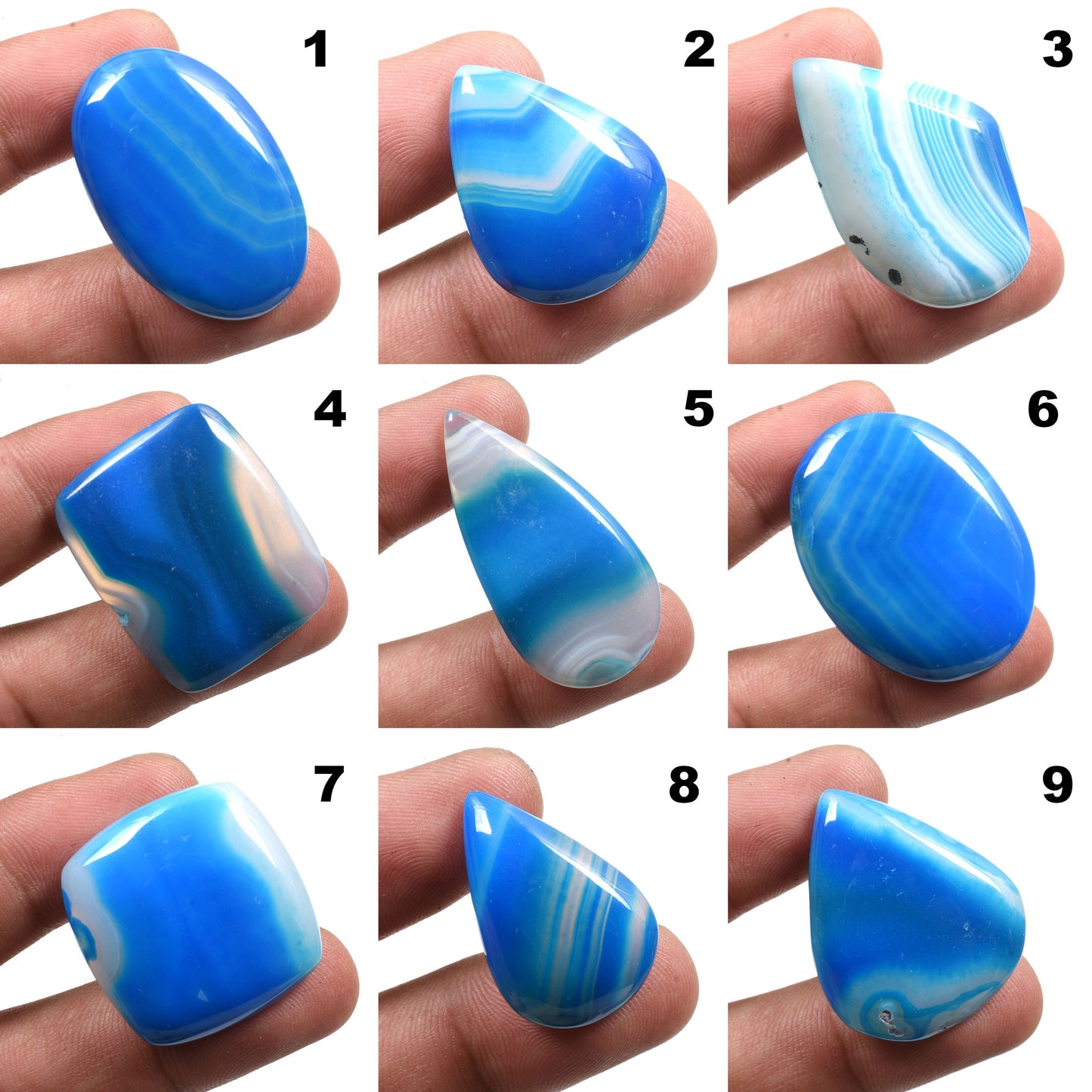 Top Quality Botswana Agate Flat Back Gemstones - Mix Shaped Agate