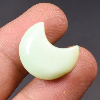 Natural Chrysoprase Crescent Moon - Gemstone Carving Charms for Jewelry Making