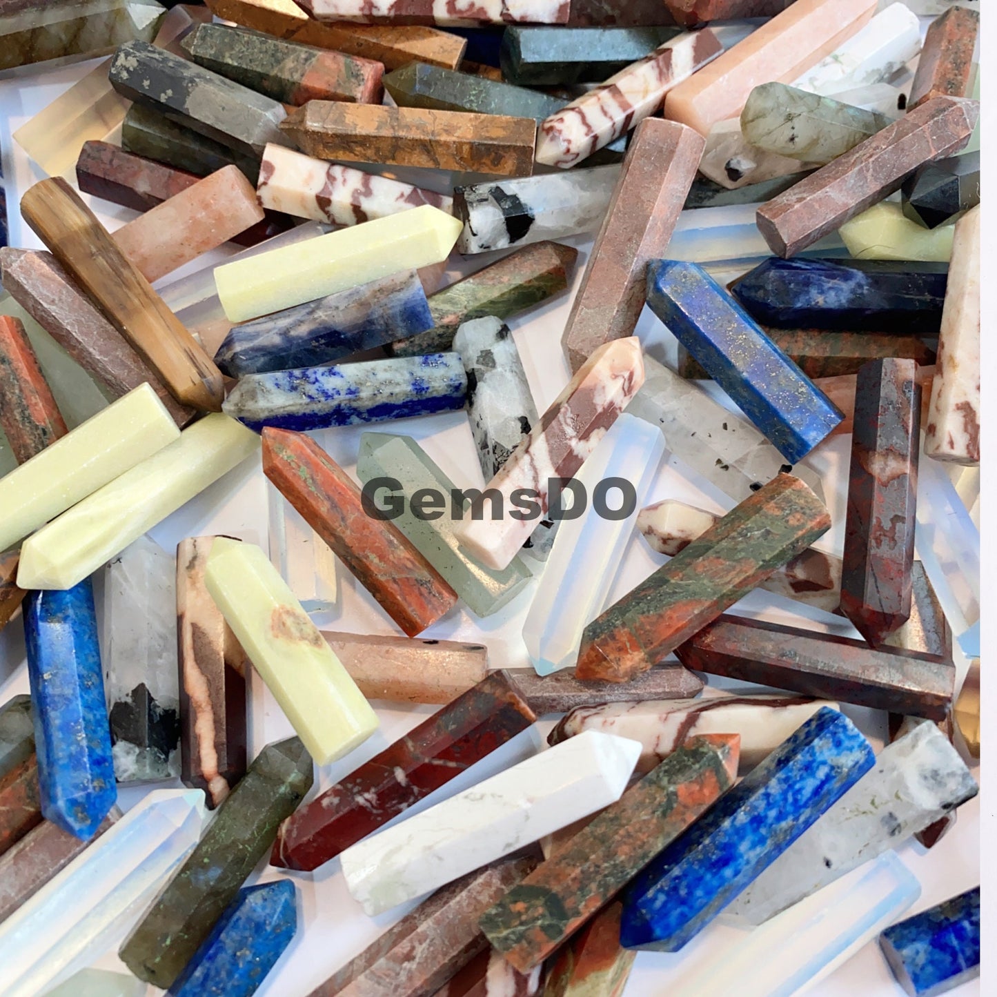 Assorted Mini Crystal Tower Wands | 10 Pcs Gemstone Obelisk Collection Wholesale Lot