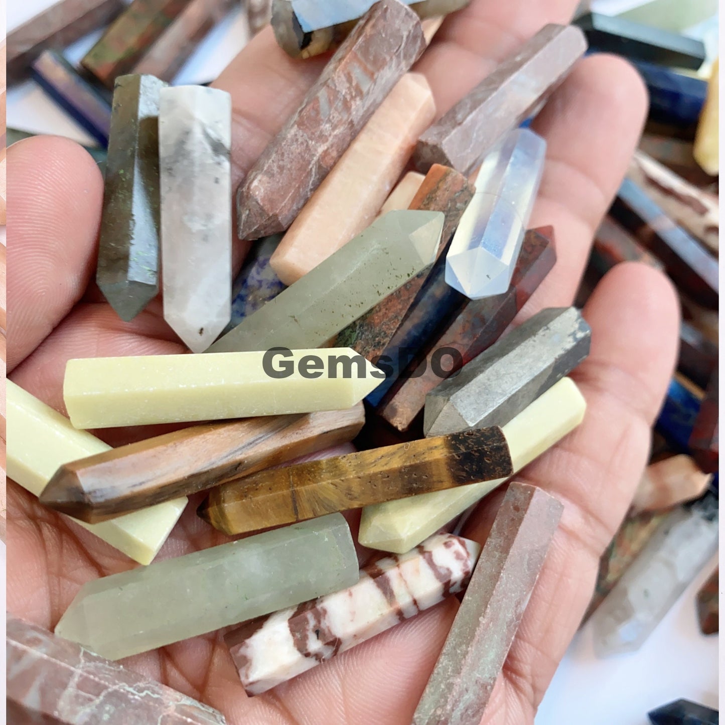 Assorted Mini Crystal Tower Wands | 10 Pcs Gemstone Obelisk Collection Wholesale Lot