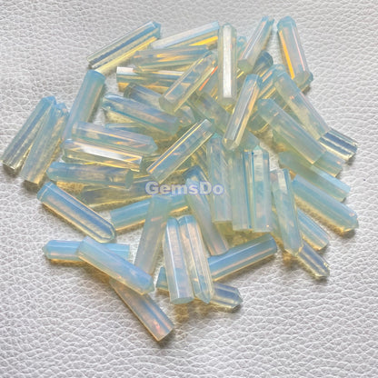 50 Pcs Natural Crystal Points Mix - Labradorite & Moonstone Healing Obelisks Wholesale Lot