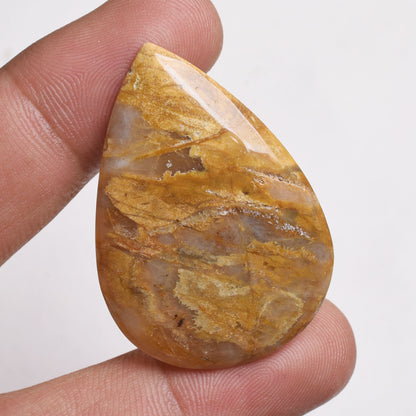 Natural Mango Jasper Cabochon - Oval Pendant Stone for Jewelry Making