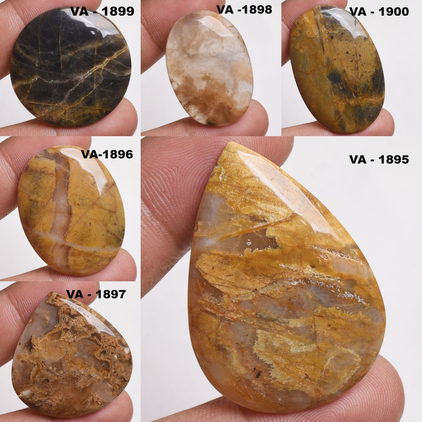 Natural Mango Jasper Cabochon - Oval Pendant Stone for Jewelry Making