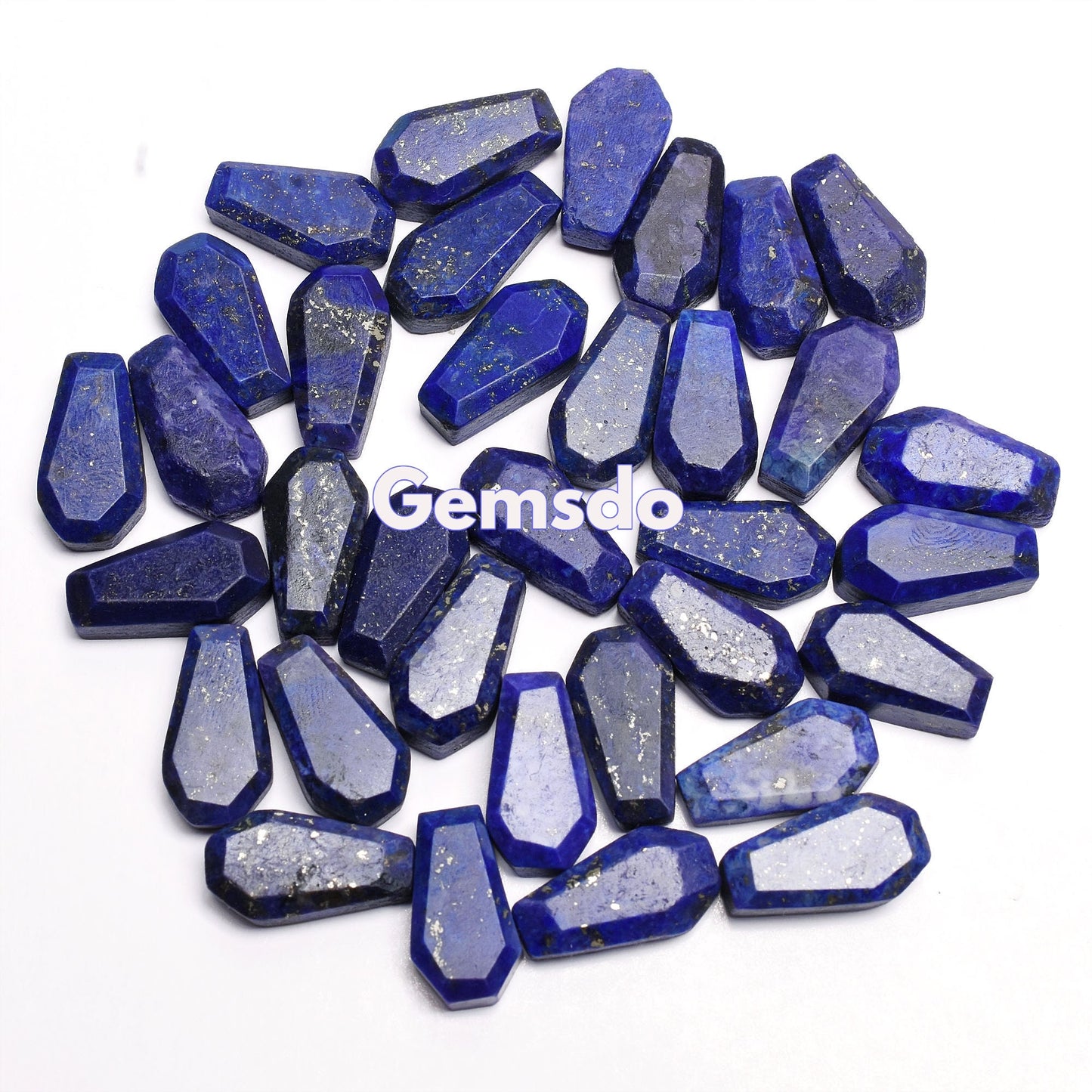 Natural Lapis Lazuli Coffin, Blue Lapis Coffin Cabochon for Crystal Collection