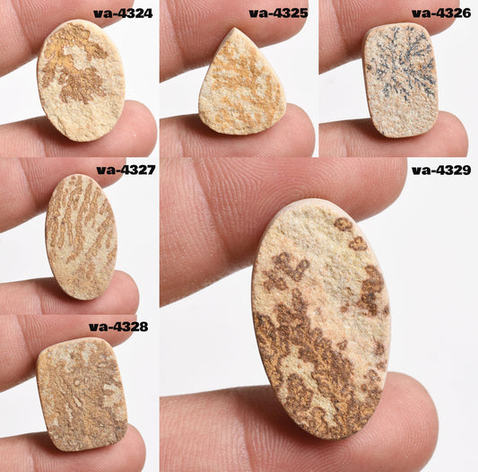 Psilomelane Dendrite Cabochon - Natural Brown Gemstone in Mix Shape