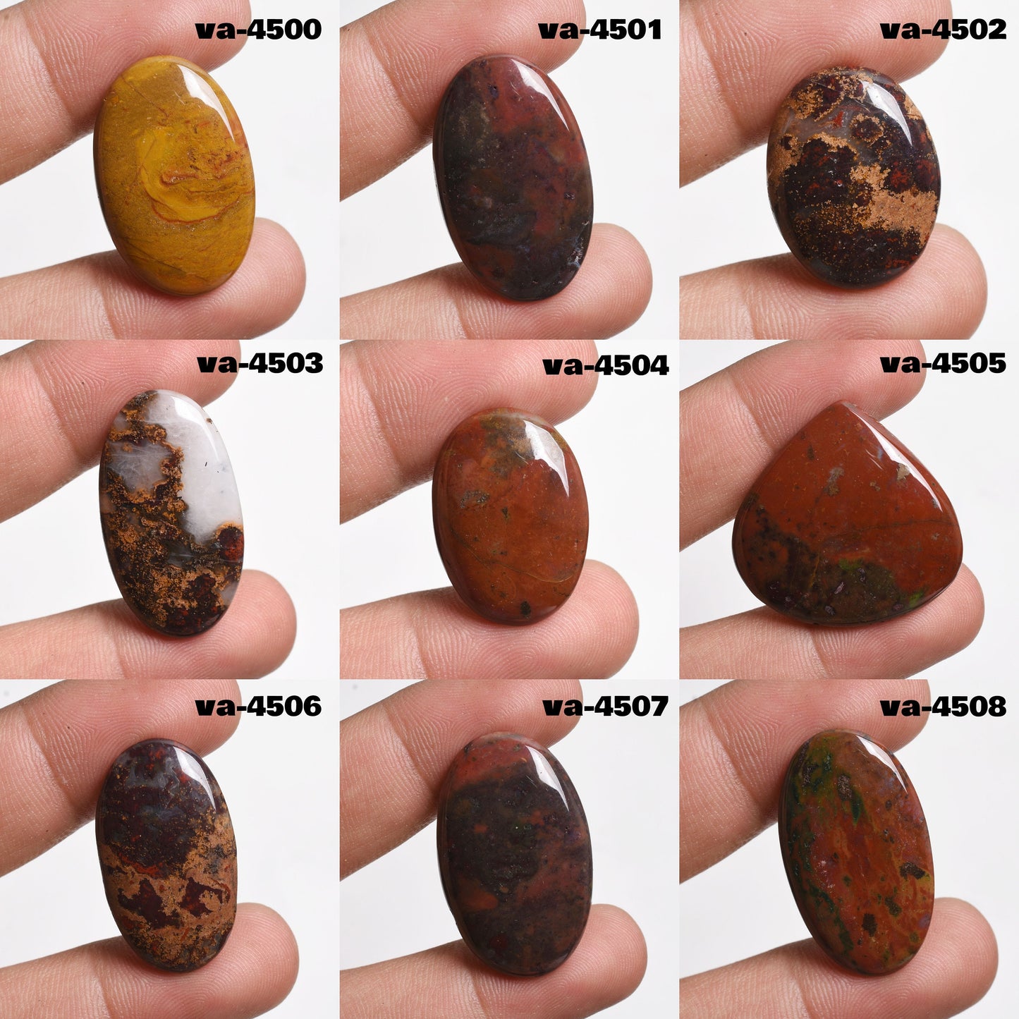 Wholesale Bloodstone Cabochon – Natural Smooth Bloodstone for Jewelry