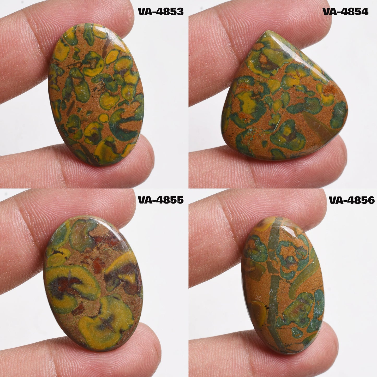 Fruit Jasper Cabochon - Mixed Shape Green Jasper Gemstones for Jewelry Making