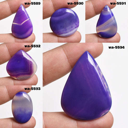 Purple Botswana Agate Cabachon Gemstone - Agate Crystal Flat Back Gemstone