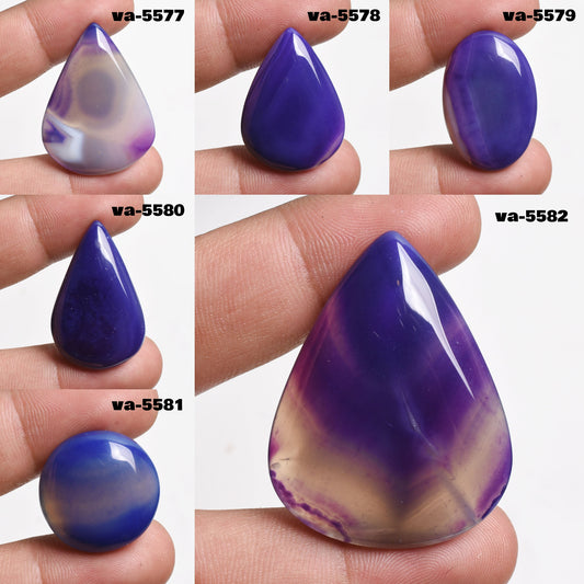 Elegant Purple Botswana Agate Cabochons – Unique Crystal Gemstones, Loose Stone