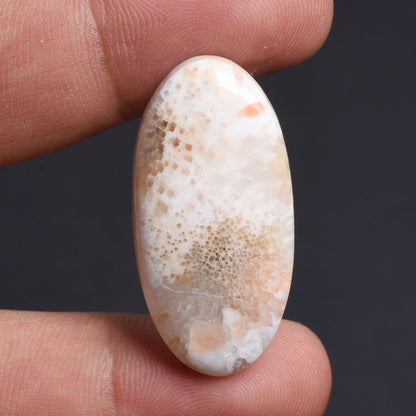 Designer Natural Pink Scolecite Cabochon – Handcrafted Smooth Gemstone at Wholesale Price