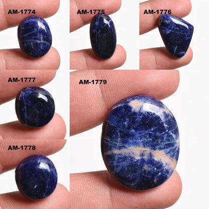 Blue Sodalite Cabochons – Mixed Shape Natural Gemstones