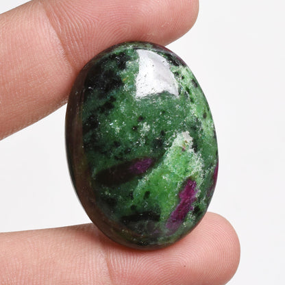 Ruby Zoisite Cabochon - Natural  Gemstone Flat Back Stone for Pendants & DIY Jewelry